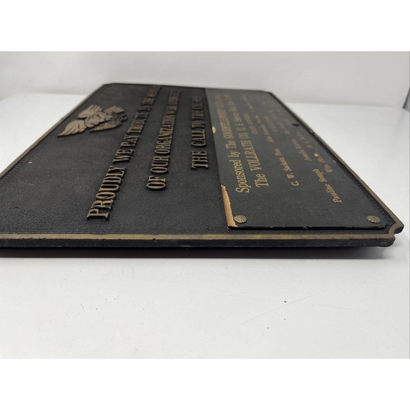 Vintage World War II 2 Plaque Vollrath military production co honoring soldiers - Picture 11 of 16
